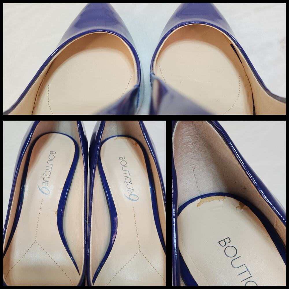 Cobalt Blue Pointed Toe Stiletto Pumps 6 Patent Leather Heel Office Siren Glossy - Picture 8 of 9